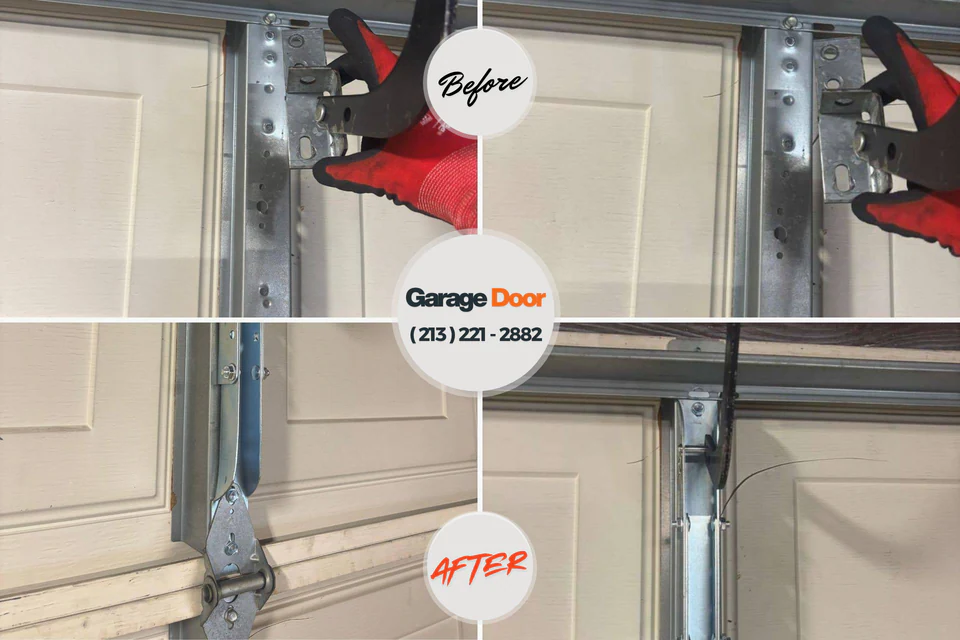 Before and after: garage door repair Glen Gardner, NJ